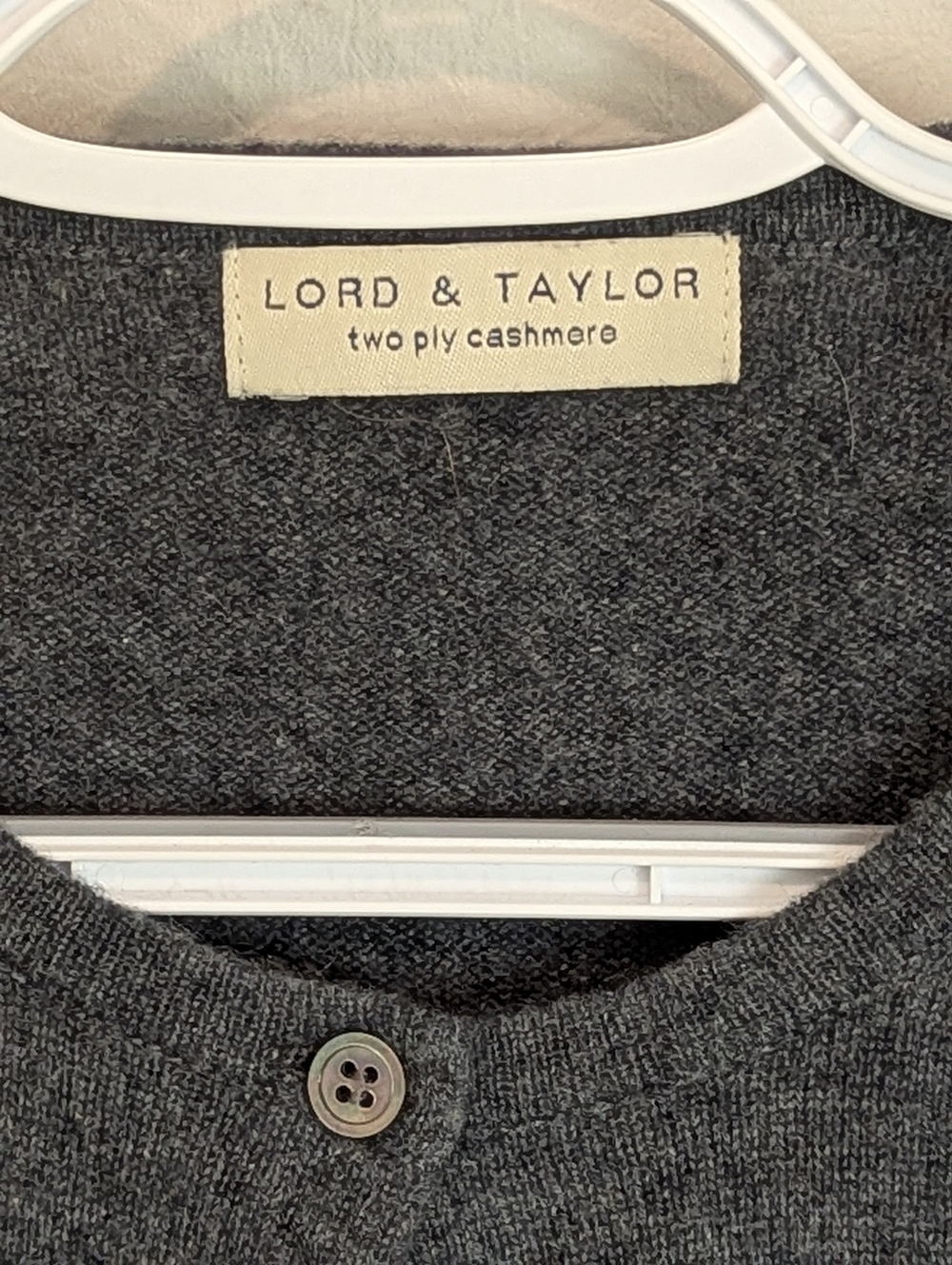 Lord & Taylor Gray Cashmere Cardigan Sweater Size M - Picture 4 of 7